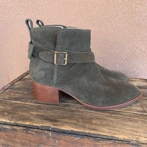 Kate Spade Olive Green Suede Ankle Boots